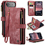 CaseMe - Hoesje geschikt voor Apple iPhone Air- Vintage Wallet Book Case Ritssluiting - Met Magneetsluiting - Rood
