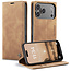 Caseme - Telefoonhoesje geschikt voor Apple iPhone 17 Pro Max - Wallet Book Case - Met Magnetische Sluiting - Licht Bruin