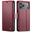 CaseMe - Hoesje geschikt voor Apple iPhone 17 Pro Max - Retro Wallet Book Case - Met Magnetische Sluiting - Rood