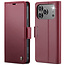 CaseMe - Hoesje geschikt voor Apple iPhone 17 Pro Max - Retro Wallet Book Case - Met Magnetische Sluiting - Rood