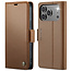 CaseMe - Hoesje geschikt voor Apple iPhone 17 Pro Max - Retro Wallet Book Case - Met Magnetische Sluiting - Bruin