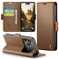 CaseMe - Hoesje geschikt voor Apple iPhone 17 Pro Max - Retro Wallet Book Case - Met Magnetische Sluiting - Bruin