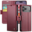 CaseMe - Hoesje geschikt voor Apple iPhone 17 Pro - Retro Wallet Book Case - Met Magnetische Sluiting - Rood