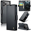 CaseMe - Hoesje geschikt voor Apple iPhone 17 Pro - Retro Wallet Book Case - Met Magnetische Sluiting - Zwart