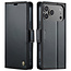 CaseMe - Hoesje geschikt voor Apple iPhone 17 Pro - Retro Wallet Book Case - Met Magnetische Sluiting - Zwart
