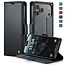CaseMe - Hoesje geschikt voor Apple iPhone 17 Pro - Retro Wallet Book Case - Met Magnetische Sluiting - Zwart