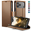 CaseMe - Hoesje geschikt voor Apple iPhone 17 Pro - Retro Wallet Book Case - Met Magnetische Sluiting - Bruin