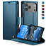 CaseMe - Hoesje geschikt voor Apple iPhone 17 Pro - Retro Wallet Book Case - Met Magnetische Sluiting - Blauw