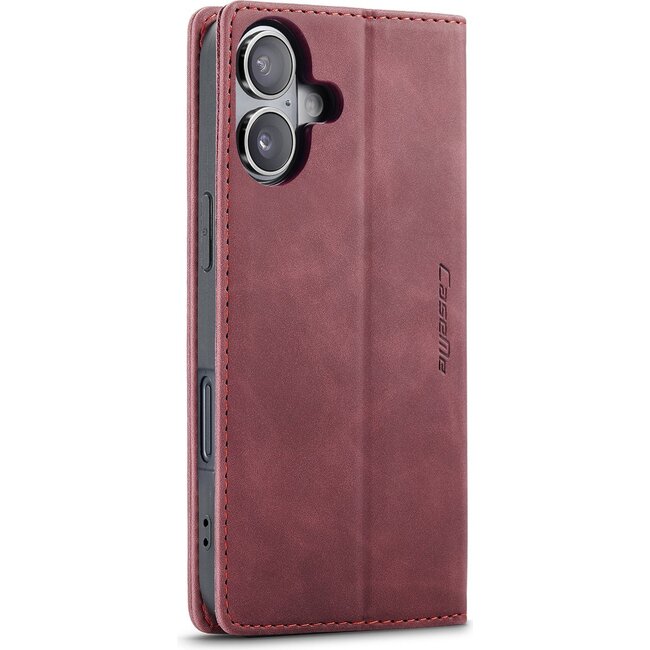 Caseme - Telefoonhoesje geschikt voor Apple iPhone 17 - Wallet Book Case - Met Magnetische Sluiting - Rood