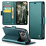 CaseMe - Hoesje geschikt voor Apple iPhone 17 Pro - Retro Wallet Book Case - Met Magnetische Sluiting - Groen