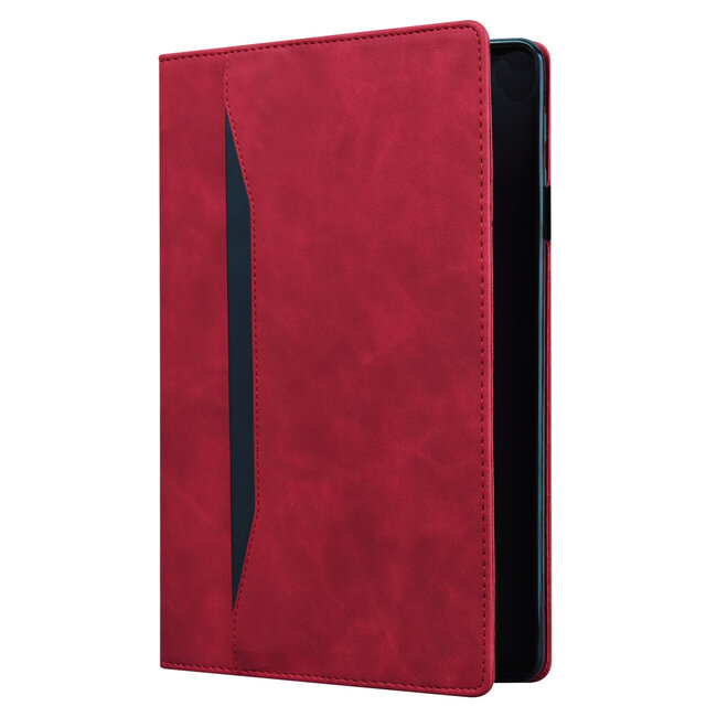 Case2go - Tablet hoes geschikt voor Samsung Galaxy Tab S8 - Business Wallet Book Case - Met pasjeshouder - Rood