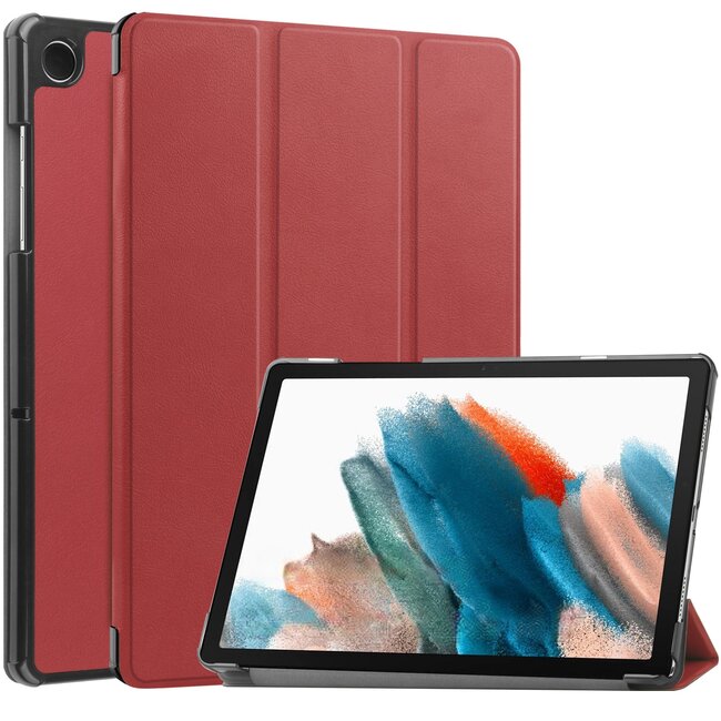 Case2go - Tablet hoes geschikt voor Samsung Galaxy Tab A11 (2025) - Tri-fold hoes met auto/wake functie - 8.7 inch - Donker Rood