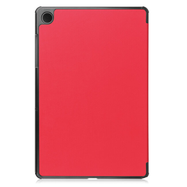 Tablethoes en Screenprotector geschikt voor Samsung Galaxy Tab A11 (2025) - Tri-fold hoes met Auto/Wake functie - Rood