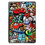 Tablethoes en Screenprotector geschikt voor Samsung Galaxy Tab A11 (2025) - Tri-fold hoes met Auto/Wake functie - Graffiti