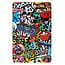 Tablethoes en Screenprotector geschikt voor Samsung Galaxy Tab A11 (2025) - Tri-fold hoes met Auto/Wake functie - Graffiti