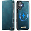 Caseme - Telefoon hoesje geschikt voor Apple iPhone 17 - Geschikt voor Magsafe - Bookcase - Blauw