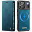 Caseme - Telefoon hoesje geschikt voor Apple iPhone 17 Pro - Geschikt voor Magsafe - Bookcase - Blauw