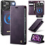 Caseme - Telefoon hoesje geschikt voor Apple iPhone 17 Pro Max - Geschikt voor Magsafe - Bookcase - Paars