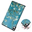 Case2go - Tablet hoes geschikt voor Samsung Galaxy Tab S11 (2025) - 11 Inch - Tri-Fold Book Case - Auto/Wake functie - Witte Bloesem