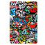 Case2go - Tablet hoes geschikt voor Samsung Galaxy Tab S11 (2025) - 11 Inch - Tri-Fold Book Case - Auto/Wake functie - Graffiti
