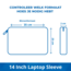 Case2go - Laptop Sleeve geschikt voor Macbook, Laptop en Chromebook - Met extra Vak - Laptoptas - Laptophoes - 14 Inch - Donker Blauw