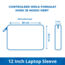 Case2go - Laptop Sleeve geschikt voor Macbook, Laptop en Chromebook - Met extra Vak - Laptoptas - Laptophoes - 12 Inch - Zwart
