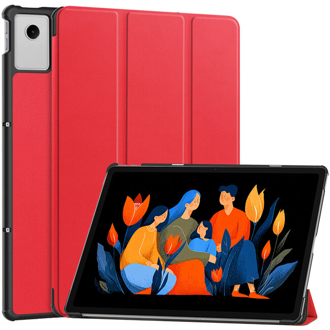 Case2go - Hoesje geschikt voor Lenovo Idea Tab Plus - 12.1 Inch - Tri-Fold Tablet Hoes - Hoes met Auto/Wake functie - Rood