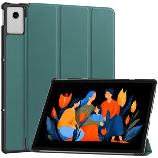 Case2go Case2go - Hoesje geschikt voor Lenovo Idea Tab Plus - 12.1 Inch - Tri-Fold Tablet Hoes - Hoes met Auto/Wake functie - Donker Groen