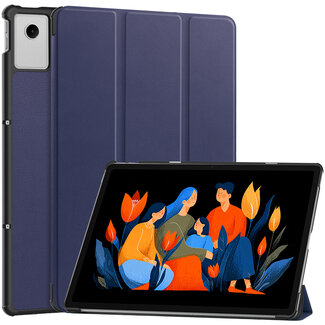 Case2go Case2go - Hoesje geschikt voor Lenovo Idea Tab Plus - 12.1 Inch - Tri-Fold Tablet Hoes - Hoes met Auto/Wake functie - Donker Blauw