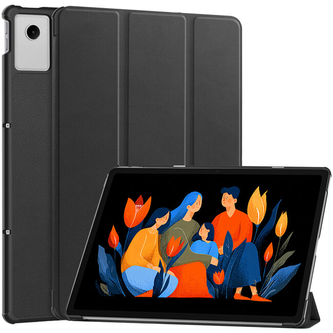 Case2go - Hoesje geschikt voor Lenovo Idea Tab Plus - 12.1 Inch - Tri-Fold Tablet Hoes - Hoes met Auto/Wake functie - Zwart