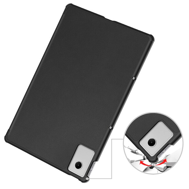 Case2go - Hoesje geschikt voor Lenovo Idea Tab Plus - 12.1 Inch - Tri-Fold Tablet Hoes - Hoes met Auto/Wake functie - Zwart