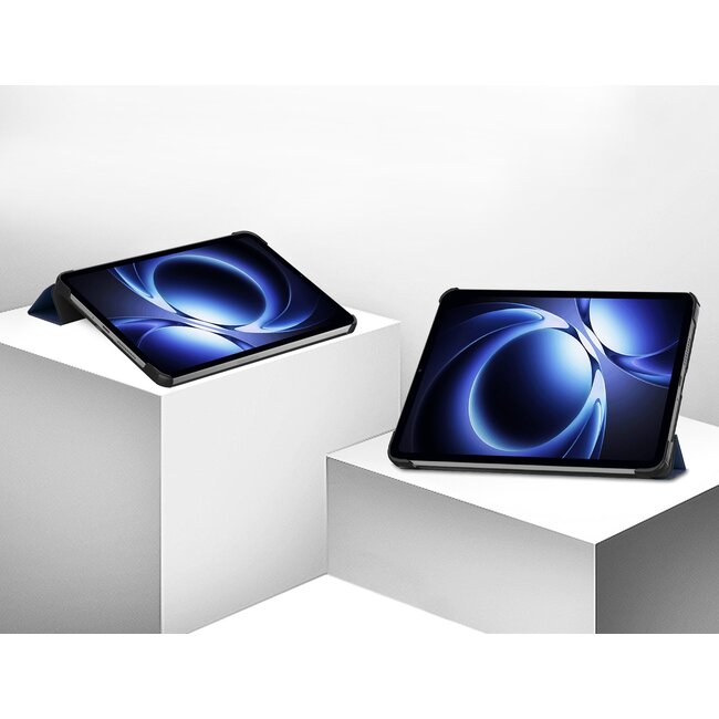 Case2go - Hoesje geschikt voor Xiaomi Pad Mini - 8.8 Inch - Tri-Fold Tablet Hoes - Hoes met magnetische sluiting - Donker Blauw