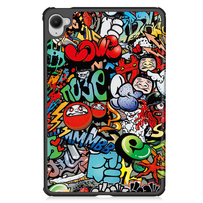 Case2go - Hoesje geschikt voor Xiaomi Pad Mini - 8.8 Inch - Tri-Fold Tablet Hoes - Hoes met magnetische sluiting - Graffiti