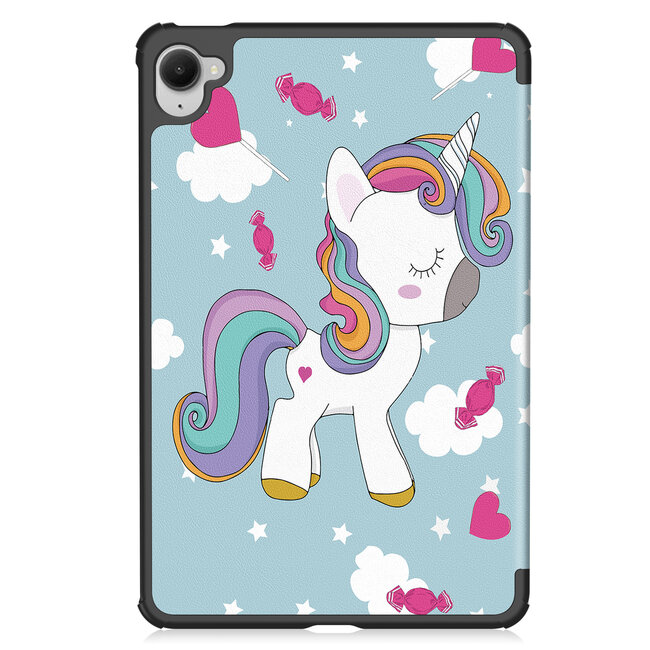 Case2go - Hoesje geschikt voor Xiaomi Pad Mini - 8.8 Inch - Tri-Fold Tablet Hoes - Hoes met magnetische sluiting - Eenhoorn