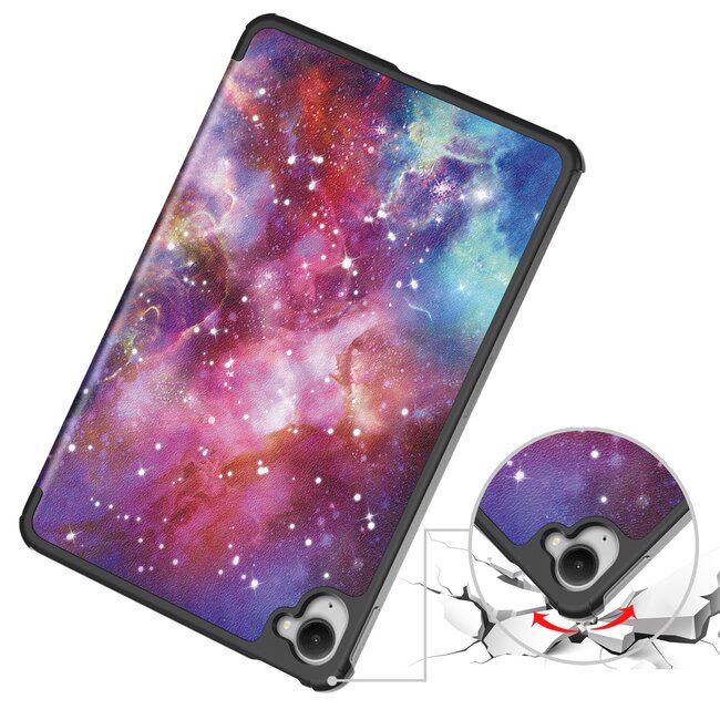 Case2go - Hoesje geschikt voor Xiaomi Pad Mini - 8.8 Inch - Tri-Fold Tablet Hoes - Hoes met magnetische sluiting - Galaxy