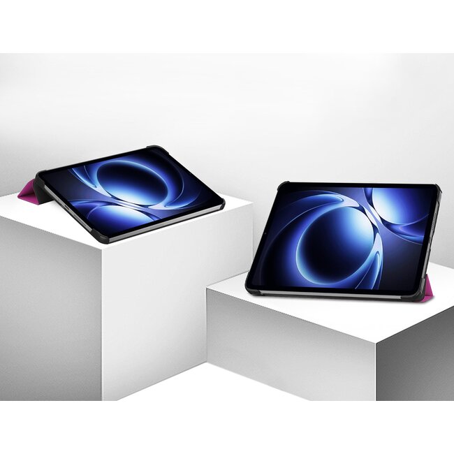 Case2go - Hoesje geschikt voor Xiaomi Pad Mini - 8.8 Inch - Tri-Fold Tablet Hoes - Hoes met magnetische sluiting - Paars