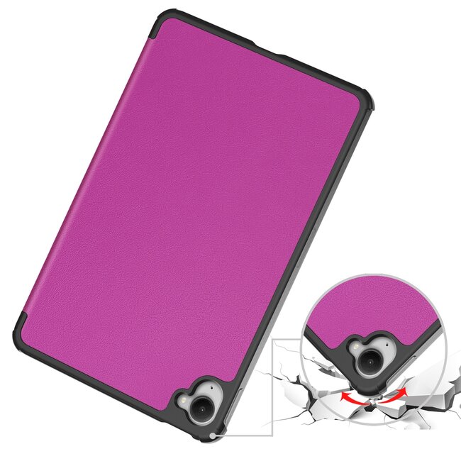 Case2go - Hoesje geschikt voor Xiaomi Pad Mini - 8.8 Inch - Tri-Fold Tablet Hoes - Hoes met magnetische sluiting - Paars
