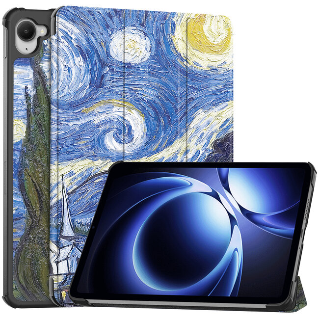 Case2go - Hoesje geschikt voor Xiaomi Pad Mini - 8.8 Inch - Tri-Fold Tablet Hoes - Hoes met magnetische sluiting - Sterrenhemel