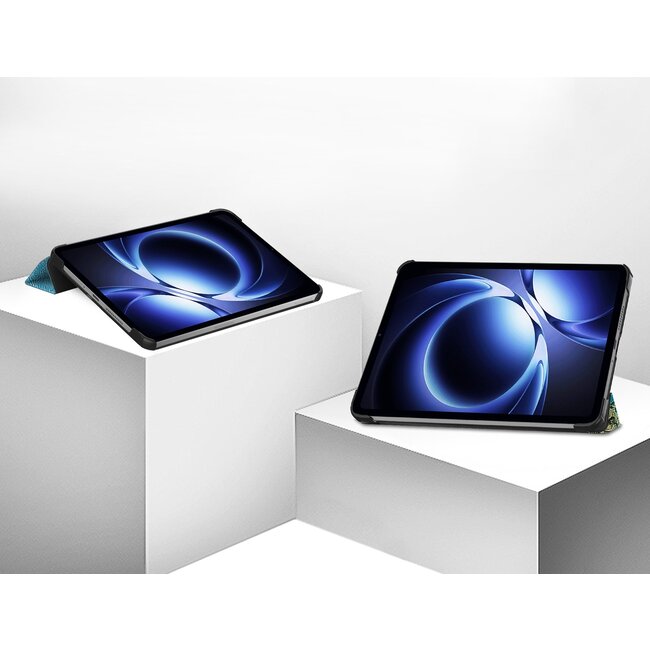 Case2go - Hoesje geschikt voor Xiaomi Pad Mini - 8.8 Inch - Tri-Fold Tablet Hoes - Hoes met magnetische sluiting - Witte Bloesem