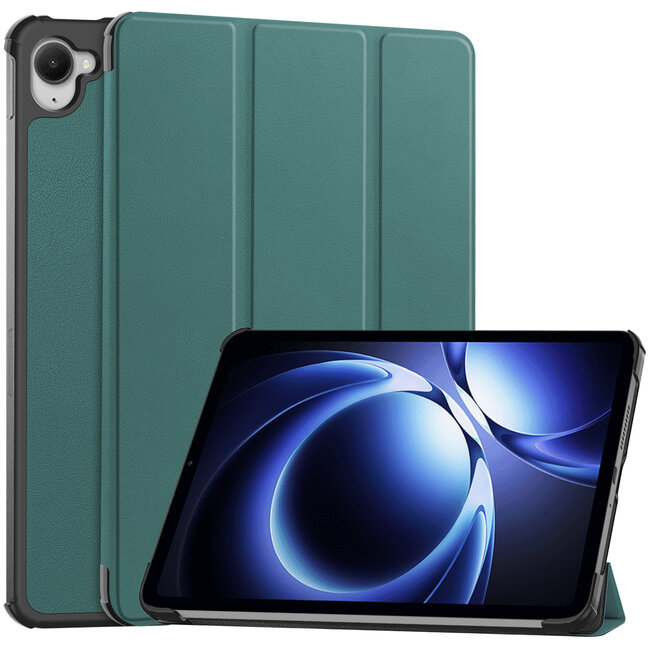 Case2go - Hoesje geschikt voor Xiaomi Pad Mini - 8.8 Inch - Tri-Fold Tablet Hoes - Hoes met magnetische sluiting - Donker Groen