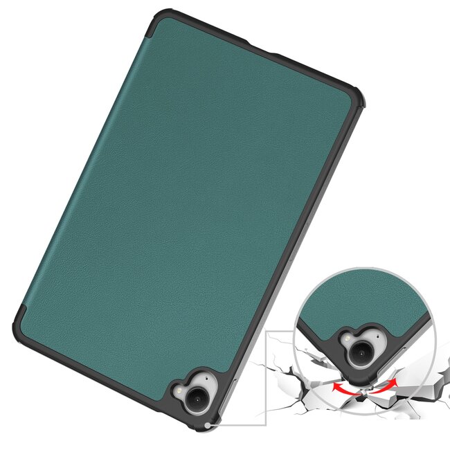 Case2go - Hoesje geschikt voor Xiaomi Pad Mini - 8.8 Inch - Tri-Fold Tablet Hoes - Hoes met magnetische sluiting - Donker Groen