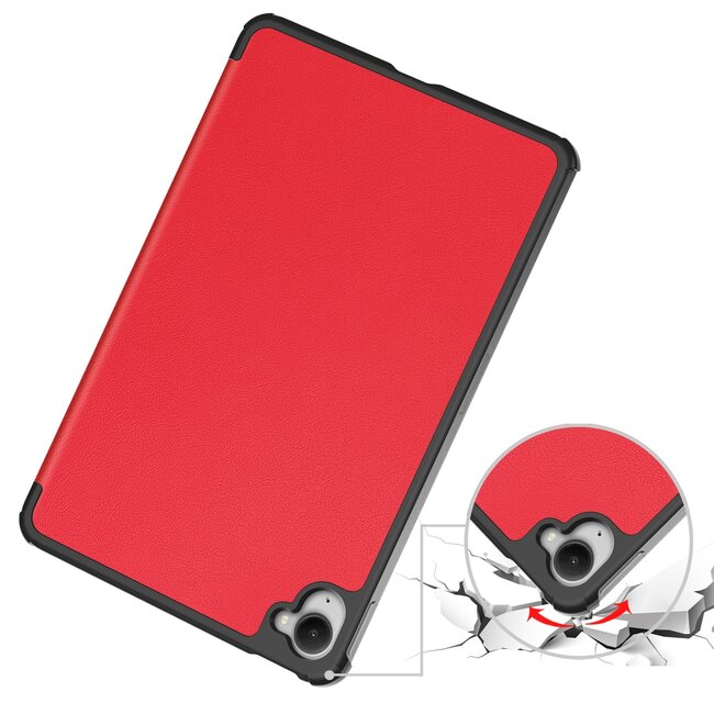 Case2go - Hoesje geschikt voor Xiaomi Pad Mini - 8.8 Inch - Tri-Fold Tablet Hoes - Hoes met magnetische sluiting - Rood