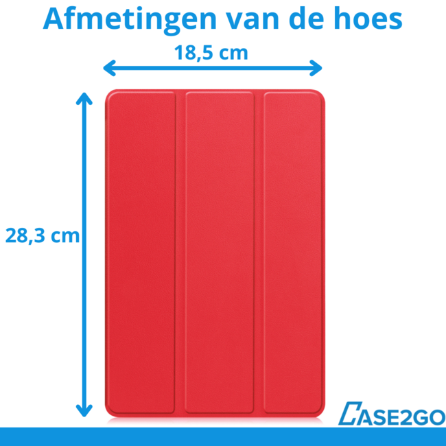 Case2go - Hoesje geschikt voor Lenovo Idea Tab Plus - 12.1 Inch - Tri-Fold Tablet Hoes - Hoes met Auto/Wake functie - Rood