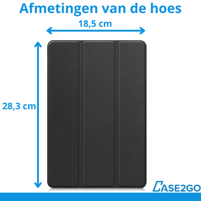 Case2go - Hoesje geschikt voor Lenovo Idea Tab Plus - 12.1 Inch - Tri-Fold Tablet Hoes - Hoes met Auto/Wake functie - Zwart