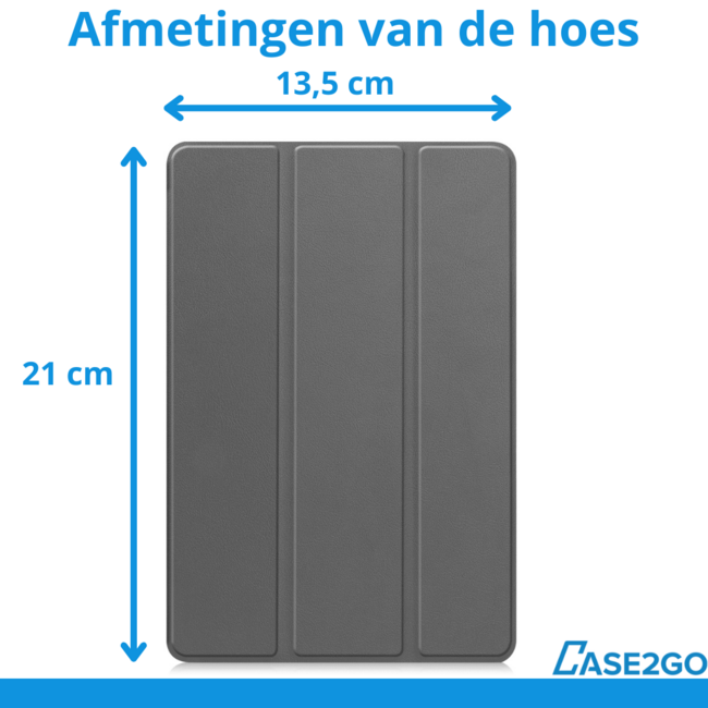 Case2go - Hoesje geschikt voor Xiaomi Pad Mini - 8.8 Inch - Tri-Fold Tablet Hoes - Hoes met magnetische sluiting - Grijs