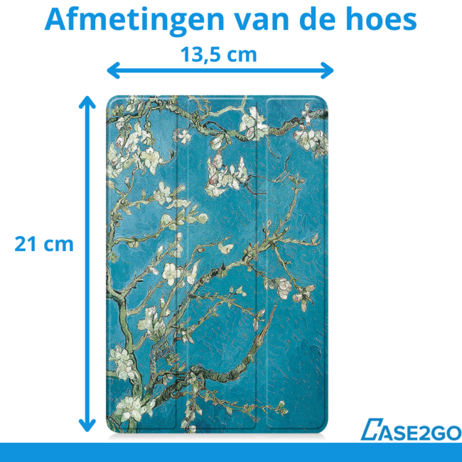Case2go - Hoesje geschikt voor Xiaomi Pad Mini - 8.8 Inch - Tri-Fold Tablet Hoes - Hoes met magnetische sluiting - Witte Bloesem