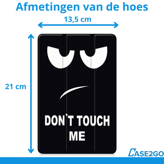 Case2go - Hoesje geschikt voor Xiaomi Pad Mini - 8.8 Inch - Tri-Fold Tablet Hoes - Hoes met magnetische sluiting - Don't Touch Me