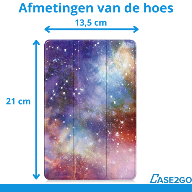 Case2go - Hoesje geschikt voor Xiaomi Pad Mini - 8.8 Inch - Tri-Fold Tablet Hoes - Hoes met magnetische sluiting - Galaxy