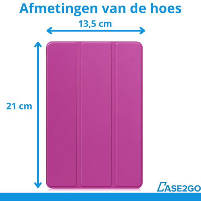 Case2go - Hoesje geschikt voor Xiaomi Pad Mini - 8.8 Inch - Tri-Fold Tablet Hoes - Hoes met magnetische sluiting - Paars