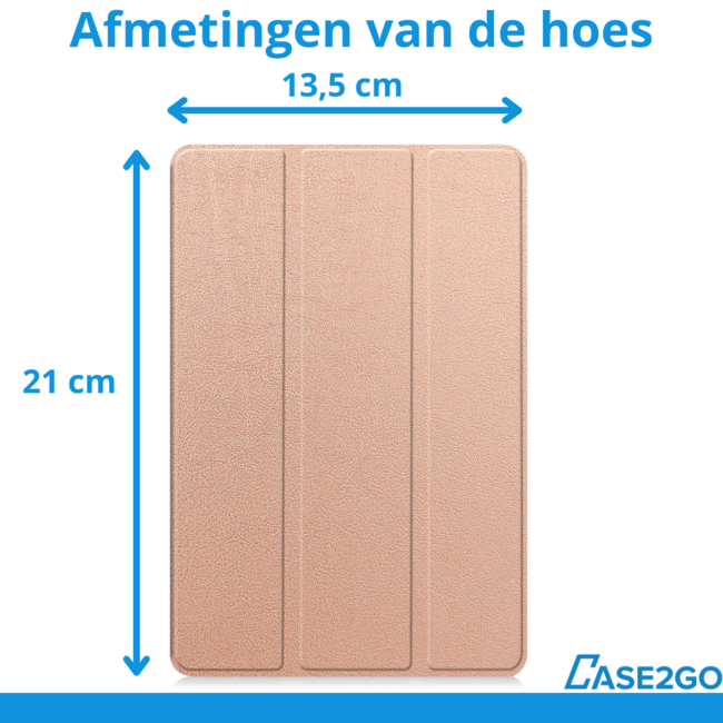 Case2go - Hoesje geschikt voor Xiaomi Pad Mini - 8.8 Inch - Tri-Fold Tablet Hoes - Hoes met magnetische sluiting - Rose Goud